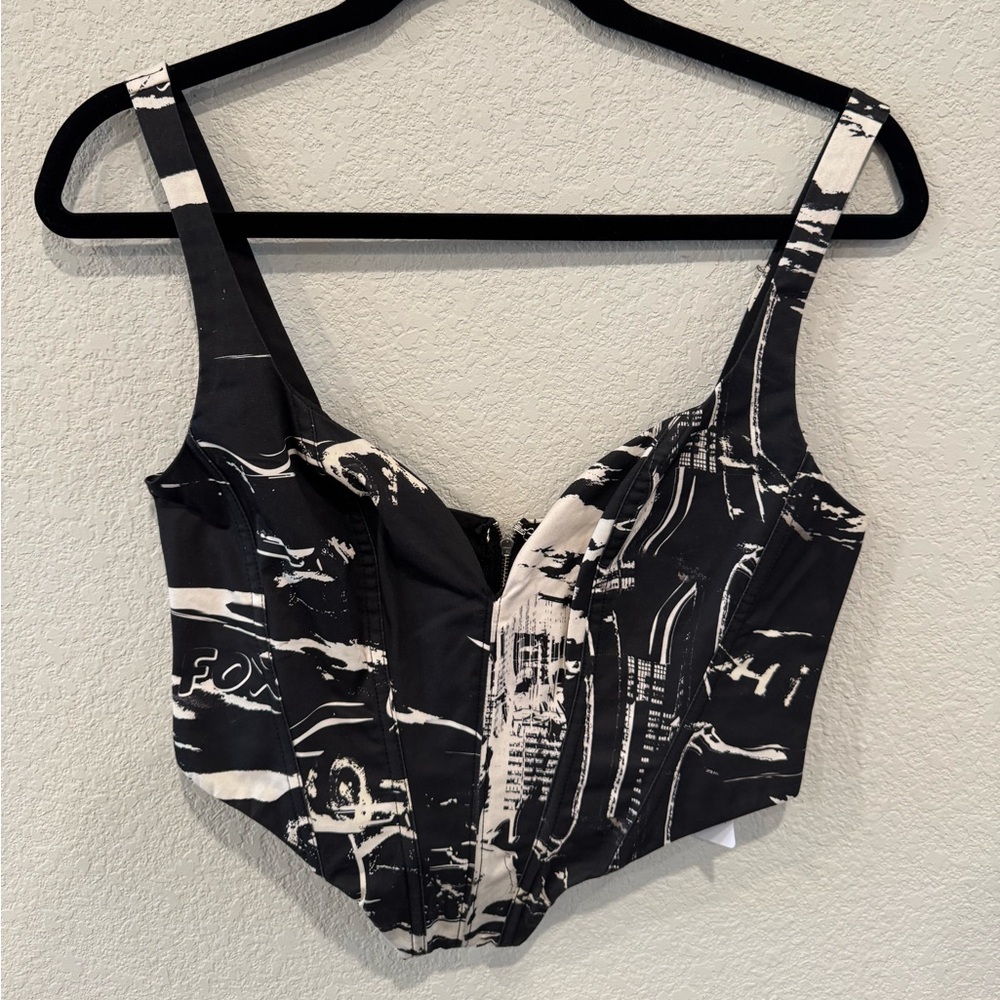 White fox corset top